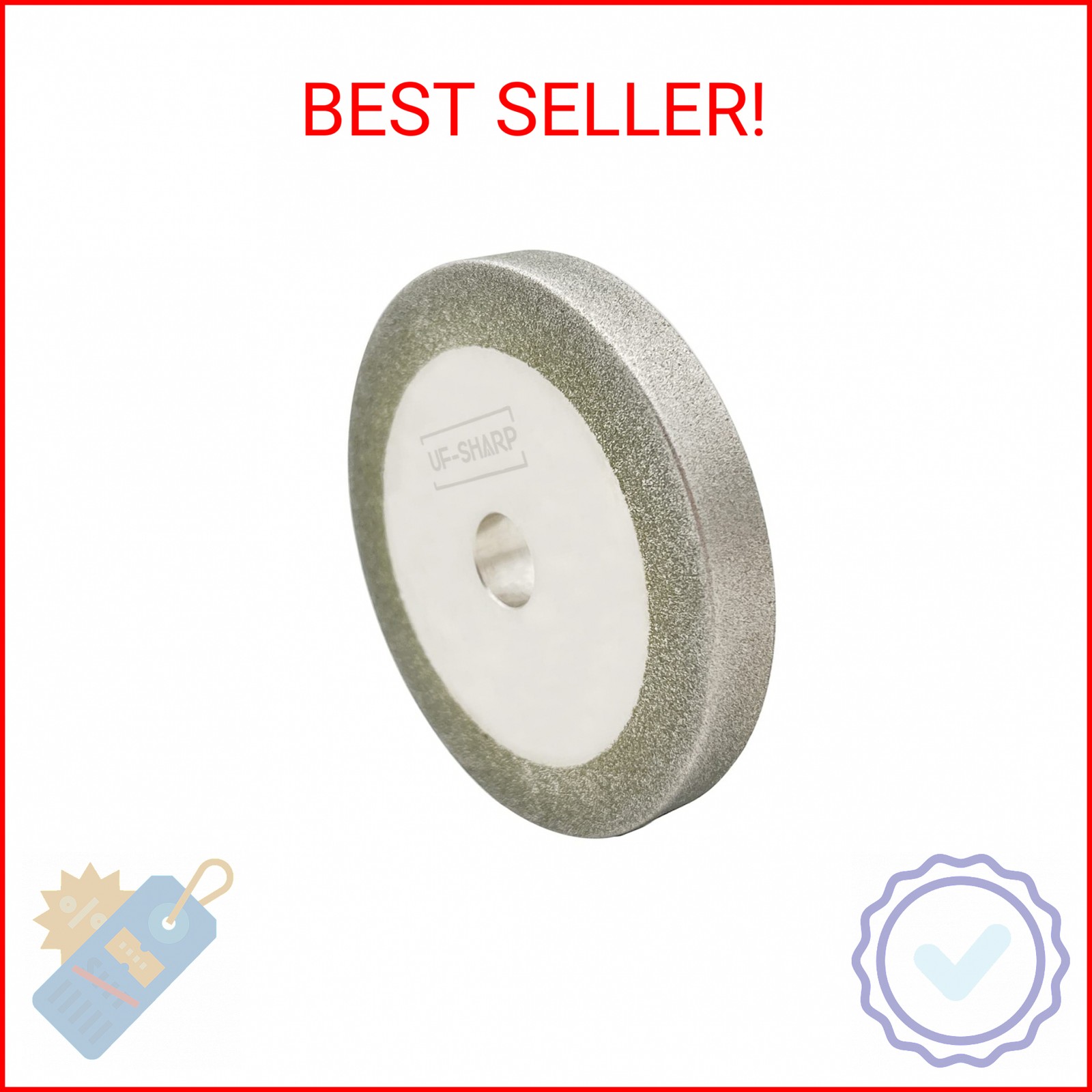 3 inch Flat Diamond Grinding Wheel 150 Grit, 1/2″ Arbor, 10mm Wide for Grinding