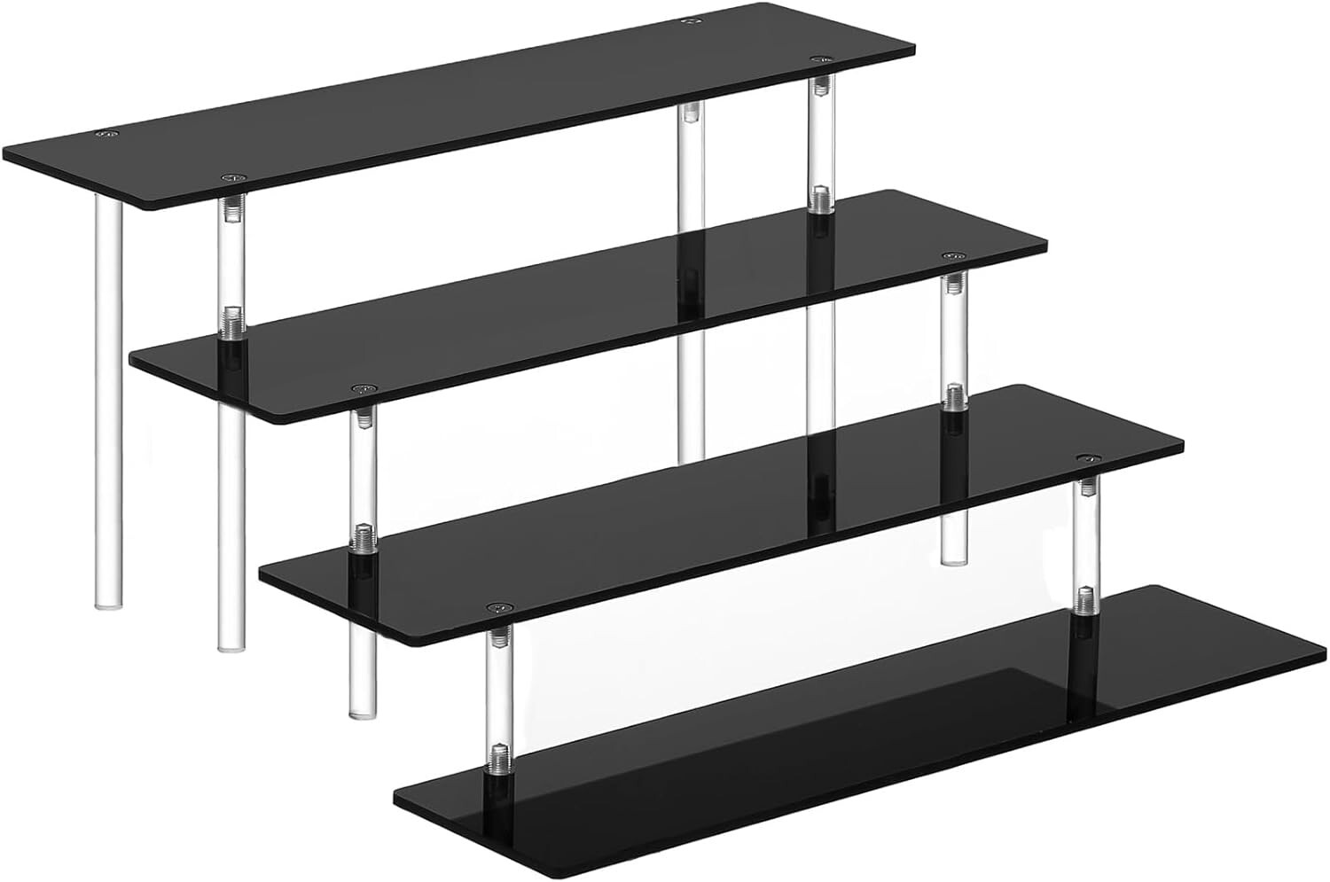 4 Tier Perfume Organizer Stand, Acrylic Risers Display 11.6 x 10.3 x 5.8 inches