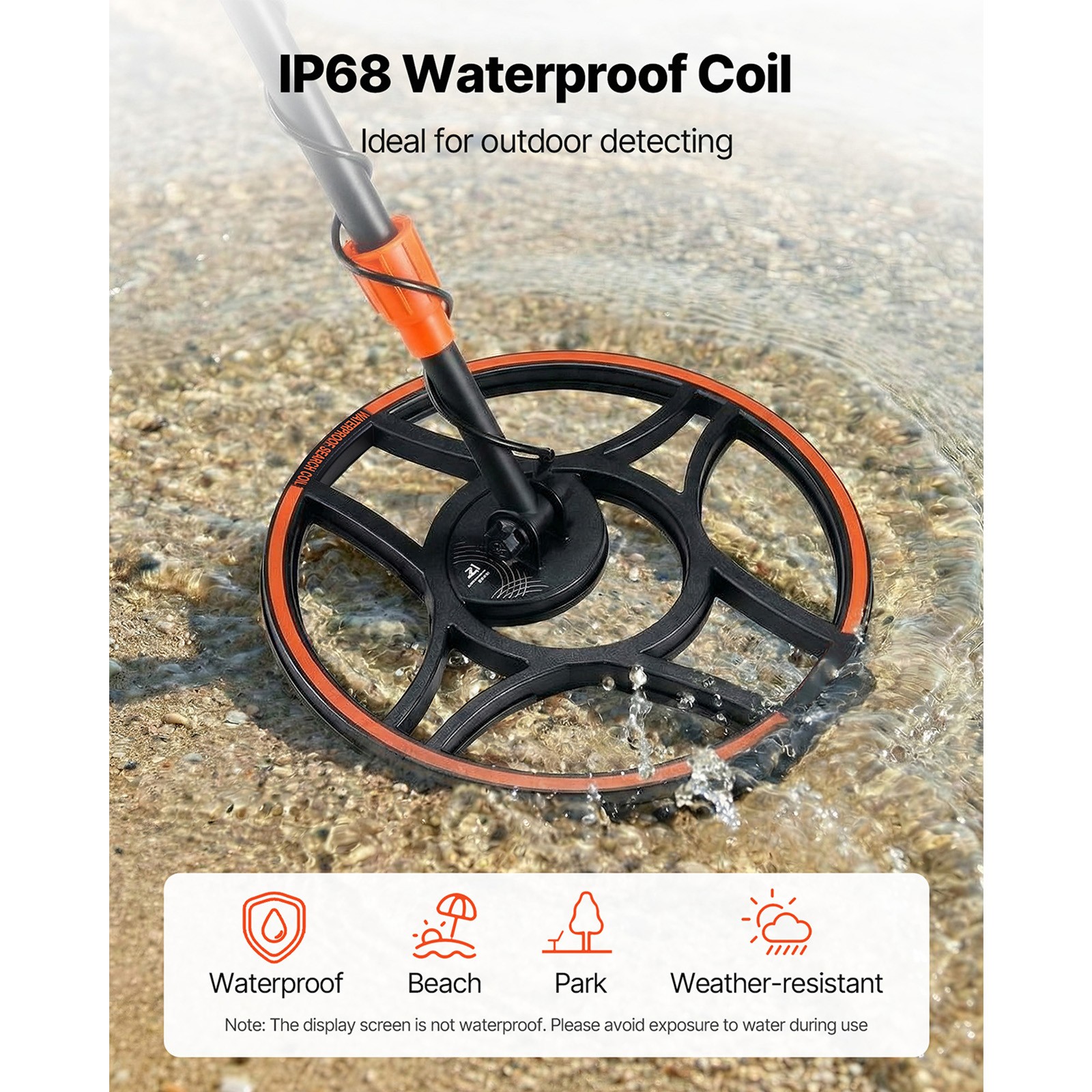 Uimoso Professional Metal Detector with 12″ Waterproof Search Coil for Adults