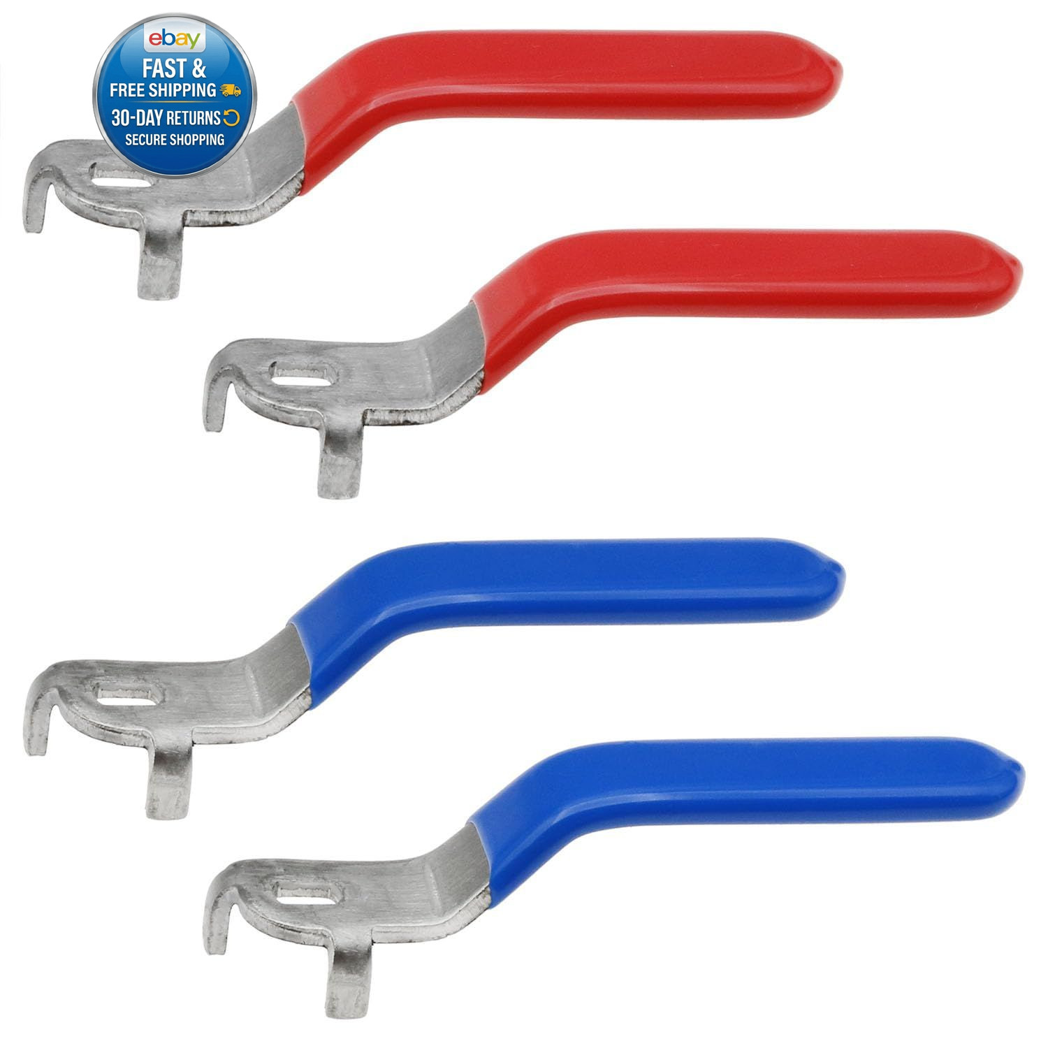 4 PCS Lever Handle for Ball Valve Stainless 5 x 8 x 2 mm, blue；red
