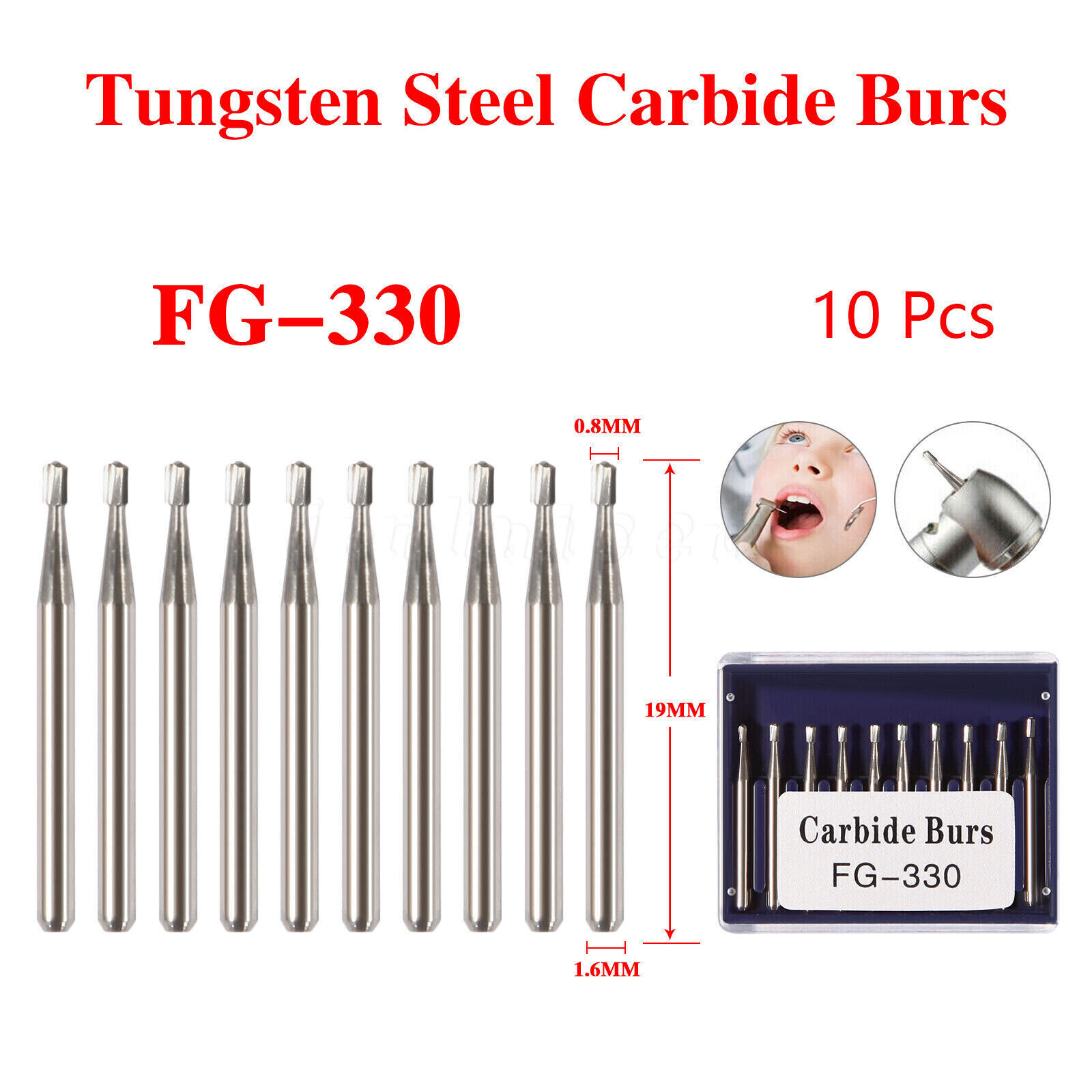 Dental Tungsten Carbide Steel Burs for Low High Speed Handpiece HP / RA / FG Bur