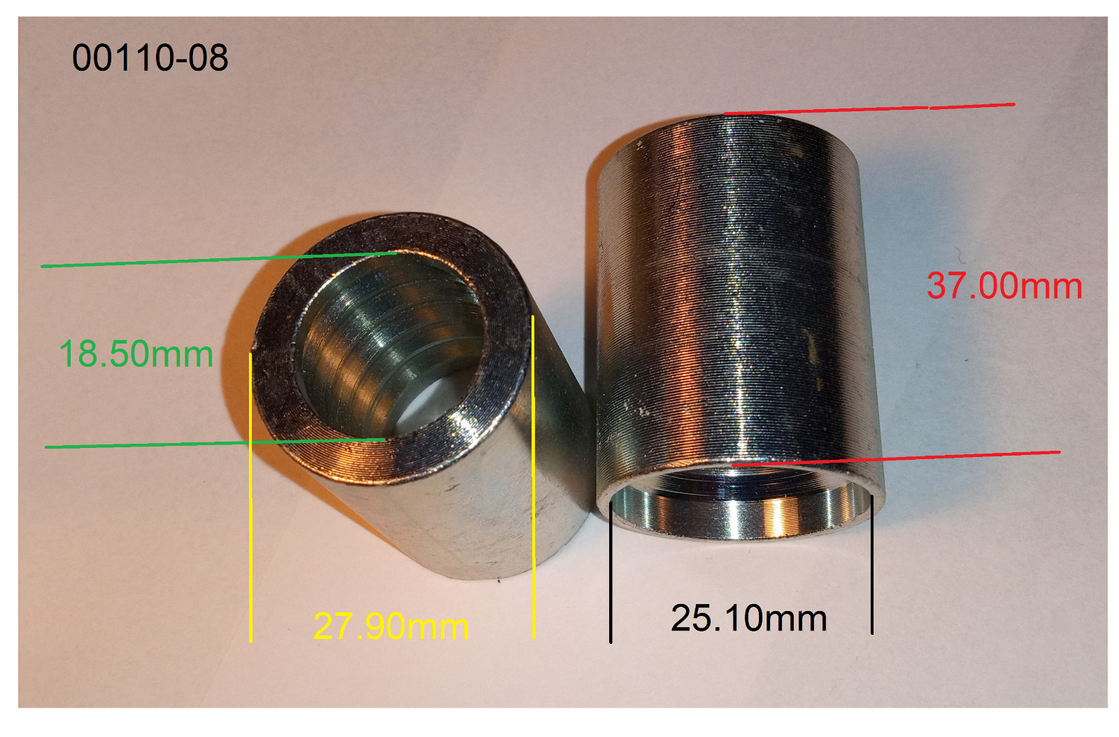 M22 x 1.5 Metric hydraulic fitting Straight Swivel Femal, 00110-08 & 20411-22-08