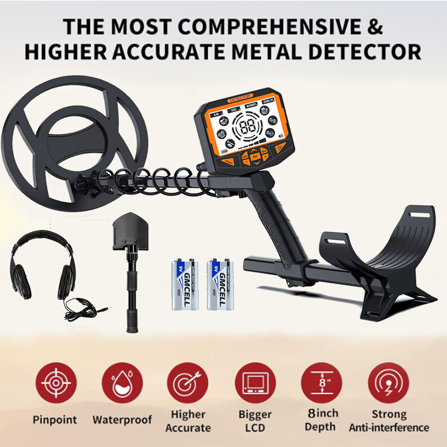 Pinpoint,High Sensitivity DISC Mode,10″Coil,LCD Backlight Display Metal Detector