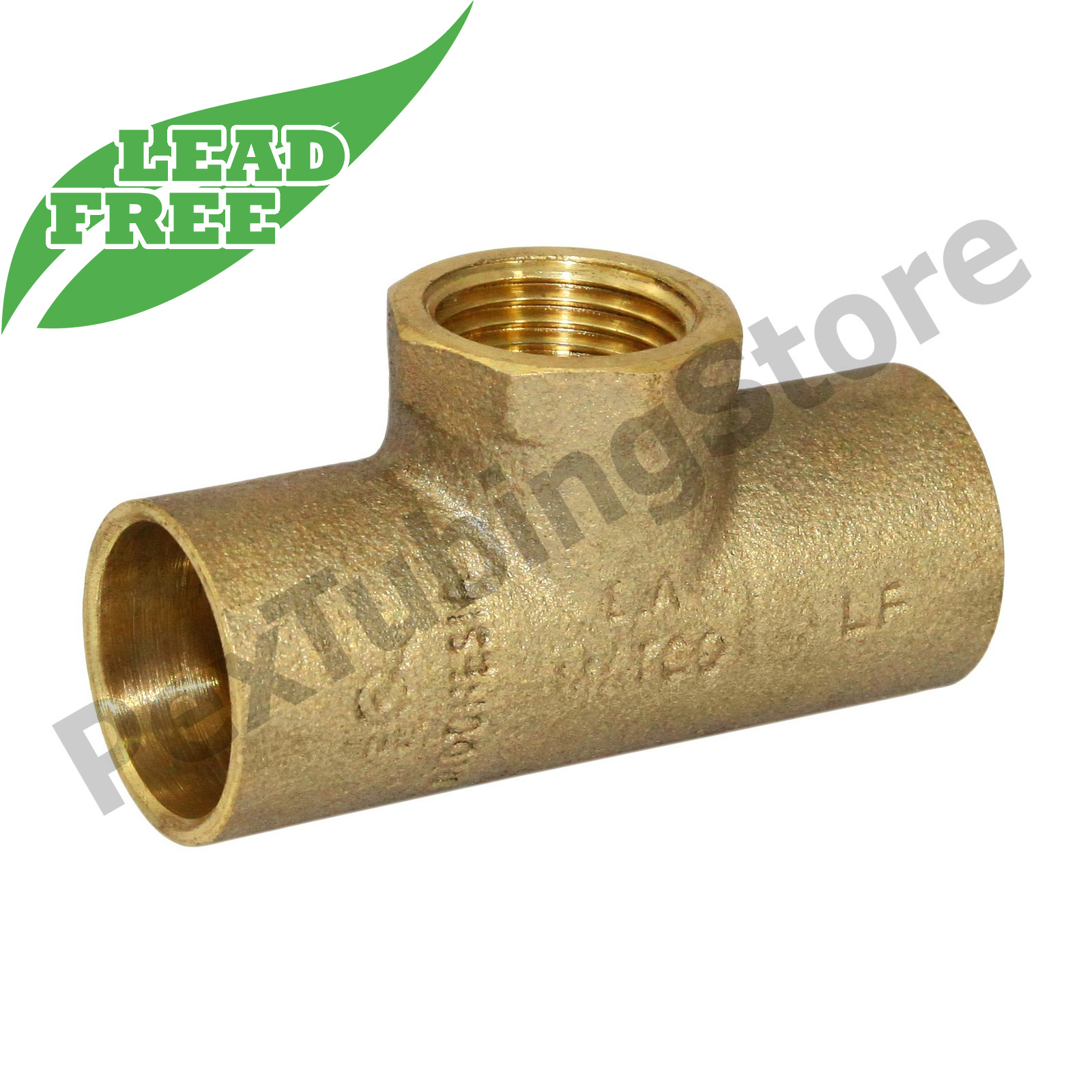 3/4″C x 3/4″C x 1/2″ FIP Cast Brass Tee LEAD-FREE