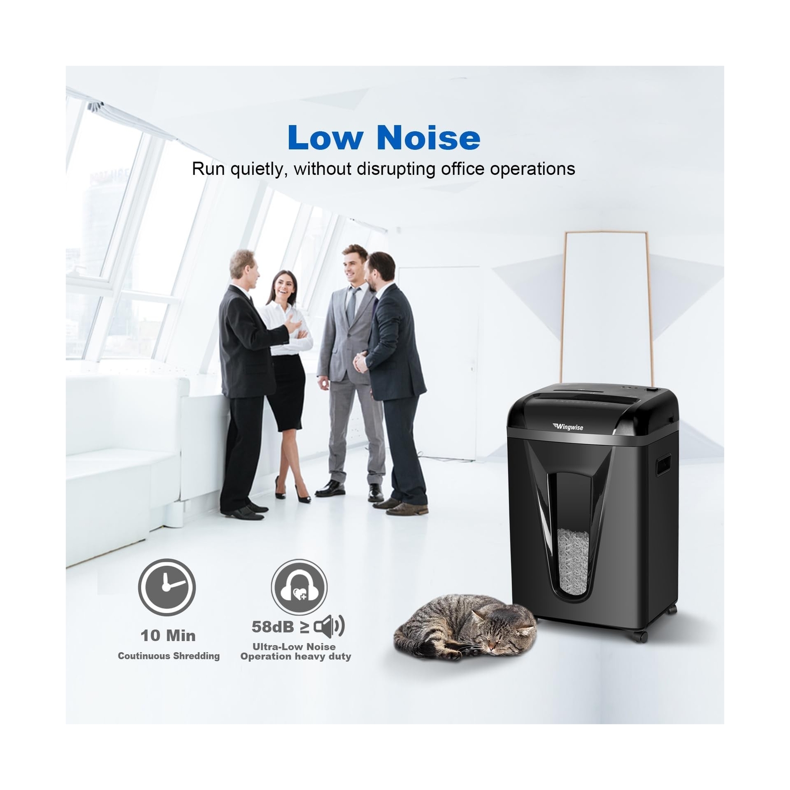 58dB Quiet Paper Shredder for Home Office, P-5 Micro Cut High Security, 5.8 G…