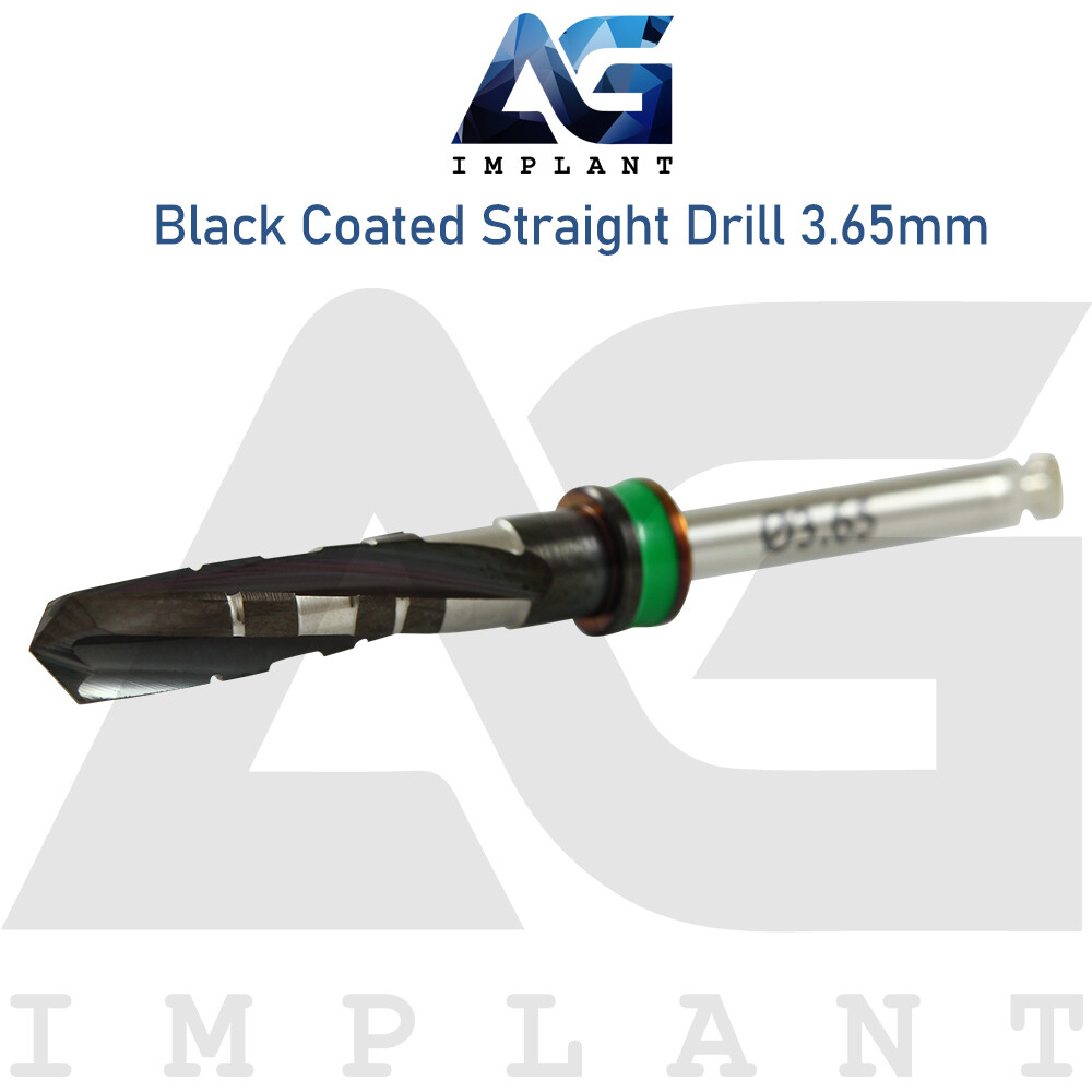 DNT² Black Coated Straight Drill Set Sur gical Dental 8 Drills Tool Instrument