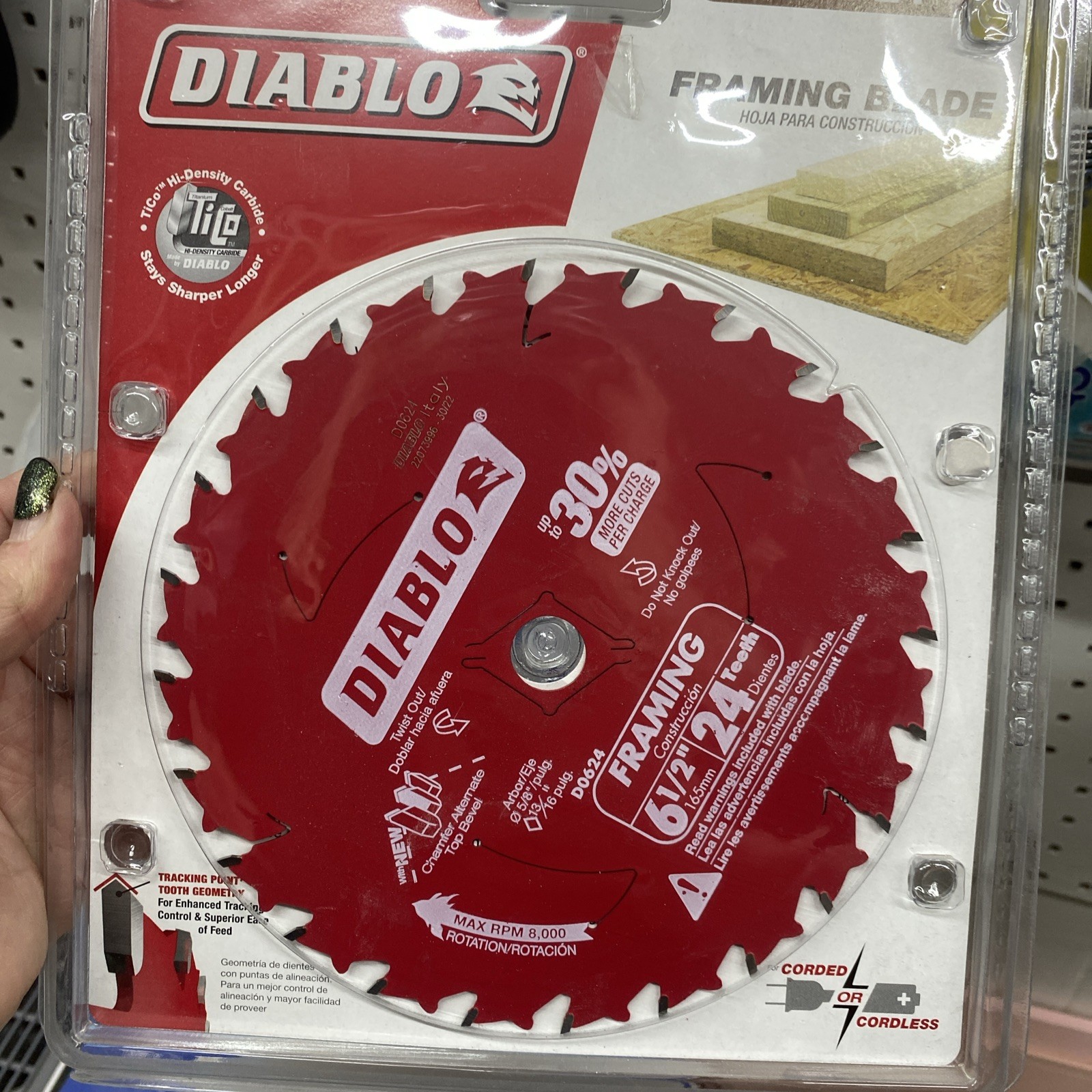 Diablo D0624X 6-1/2″ 24-Tooth Framing Saw Blade Corded Or Cordless NEW!!!