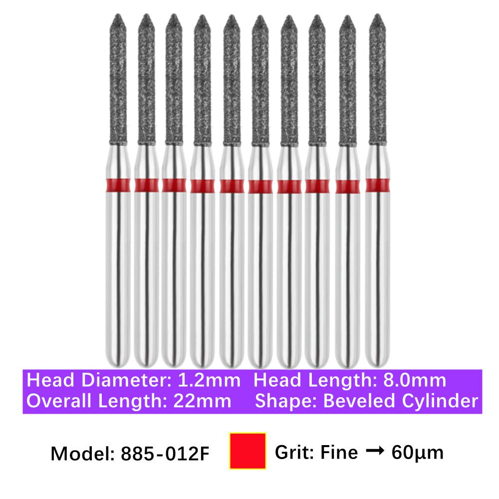 10/pk Vakker Dental FG Diamond Burs Bevel Cylinder & Gingival Curettage Burs