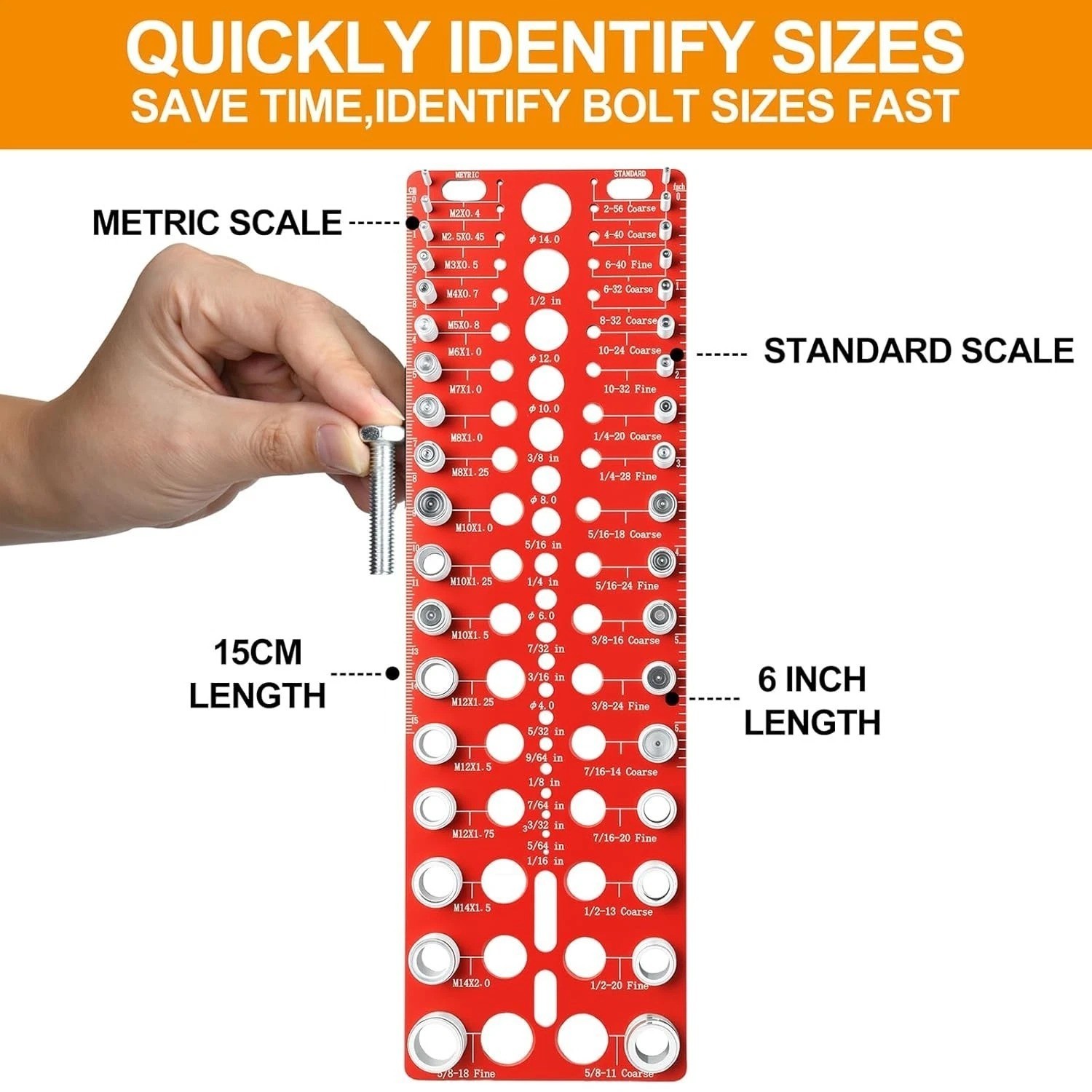 55 Nut and Bolt Thread Checker Thread Checker Standard and Metric