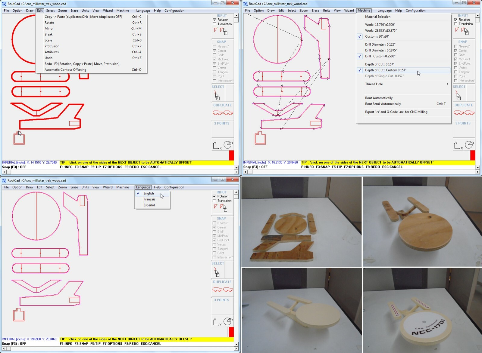 CAD CAM Software Luxe CNC Mill Mach 3 EMC2 G-Code with tutorial video Download