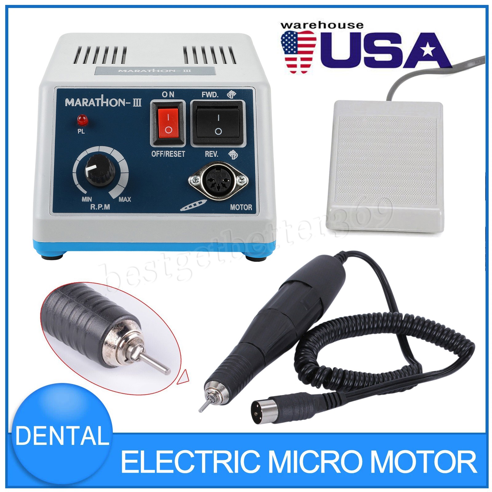 Dental Lab Marathon Electric Micromotor Polishing Unit/35K rpm Motor Handpiece