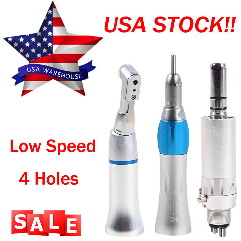 NSK Style Dental Slow Low Speed Handpiece Straight Contra Angle Air Motor 4H/2H