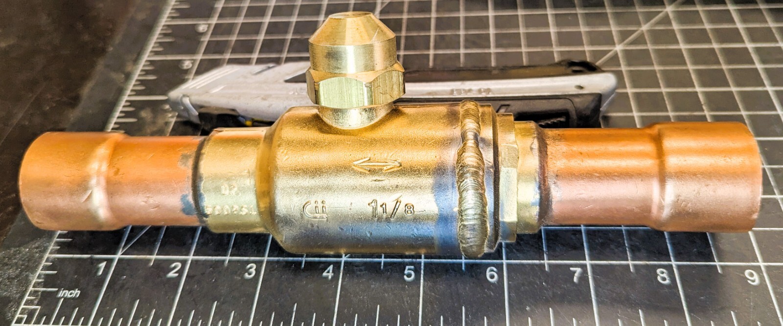 Apollo JB Refrigerant Ball Valve, Full Port 1 1/8” ODS, 500 PSI [B3B3]