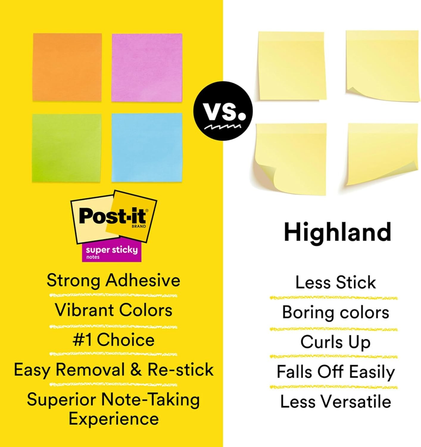 Post-it Super Sticky Notes, 3 Sticky Note Pads, 3 x 3 in., School Supplies for S