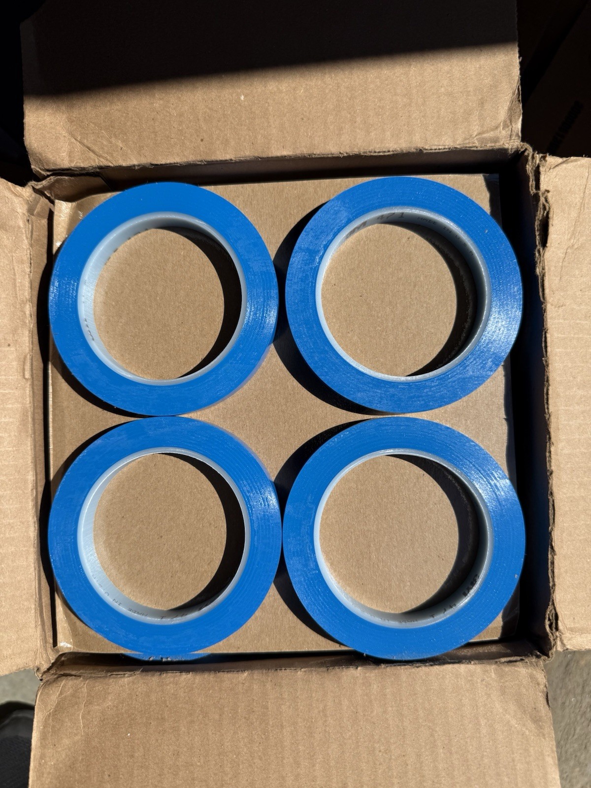 72 Rolls 3M Vinyl Tape 471 Blue 0.5 in x 36 yds
