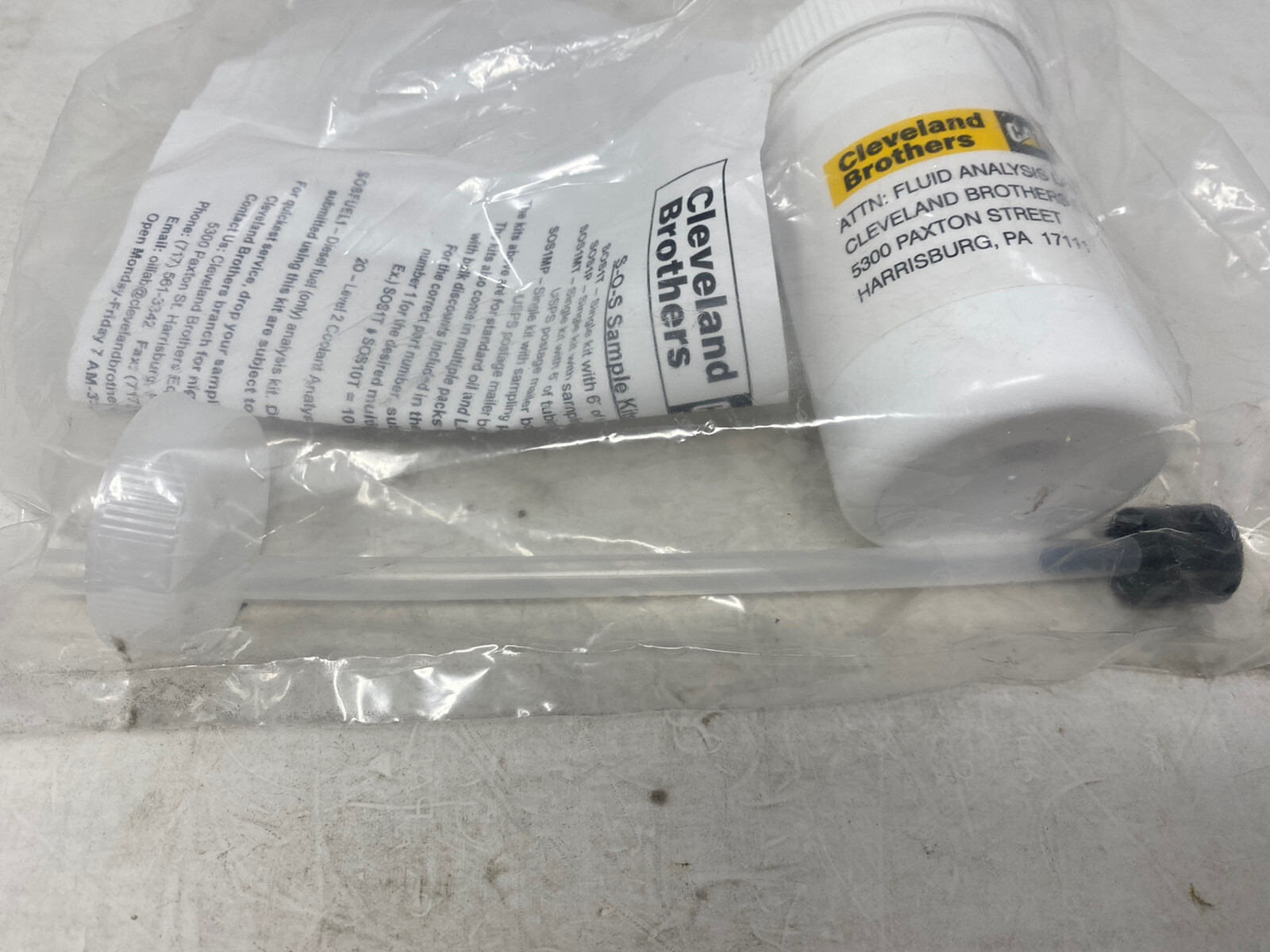 Cleveland Brothers Caterpillar SOS1T Fluid Analysis Test Kit Oil Sample Kit