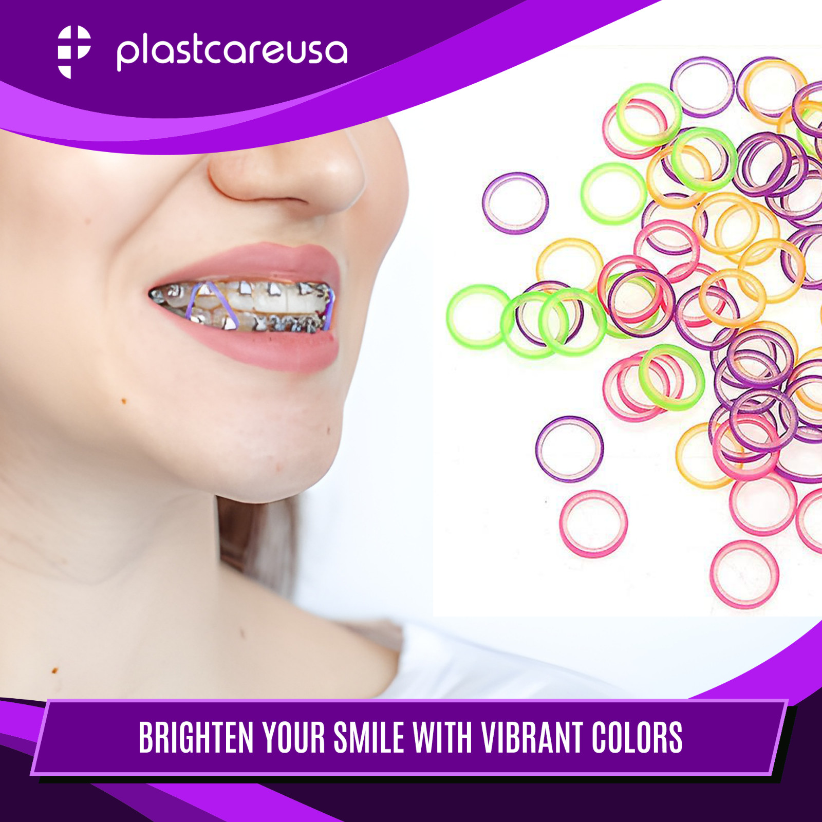Assorted Colors Latex Elastic Rubber Bands for Orthodontic Dental Braces Teeth