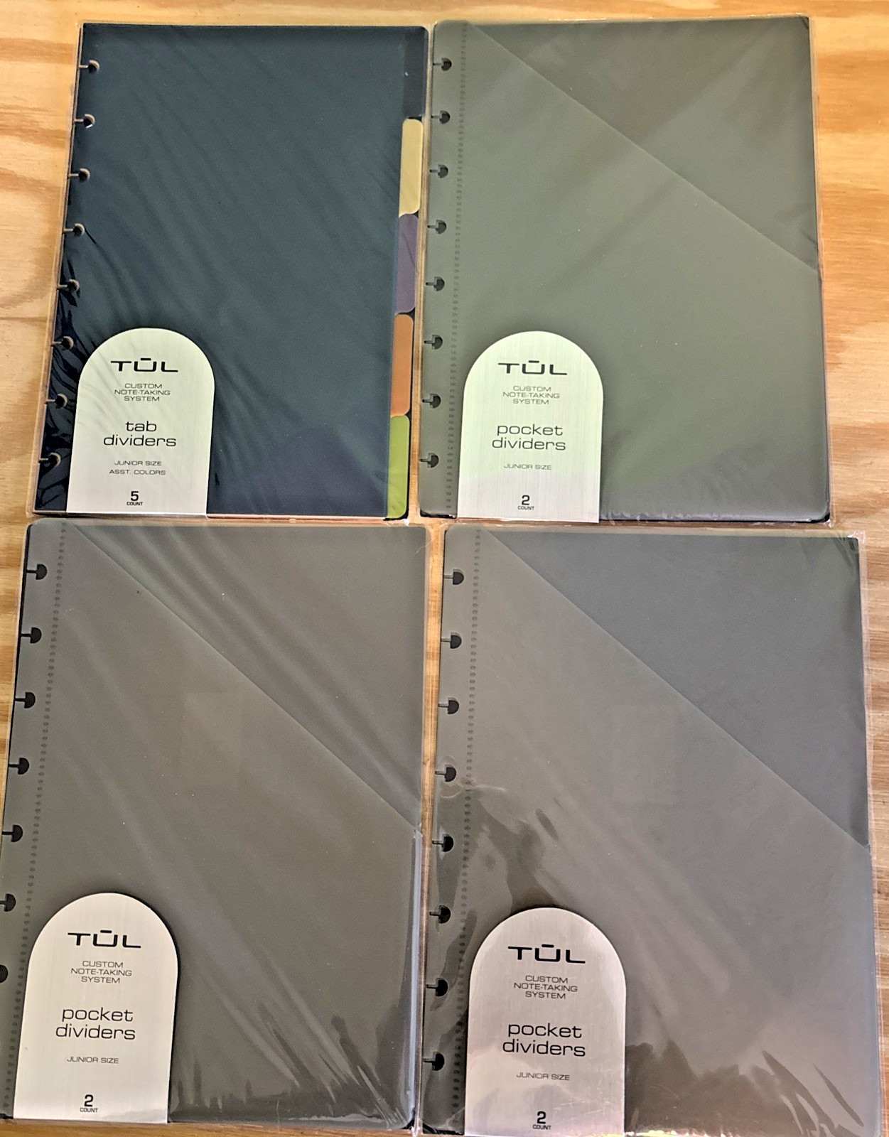 TUL Junior Size Pocket Dividers and Tab Dividers Assorted Colors 5 Tabs Lot