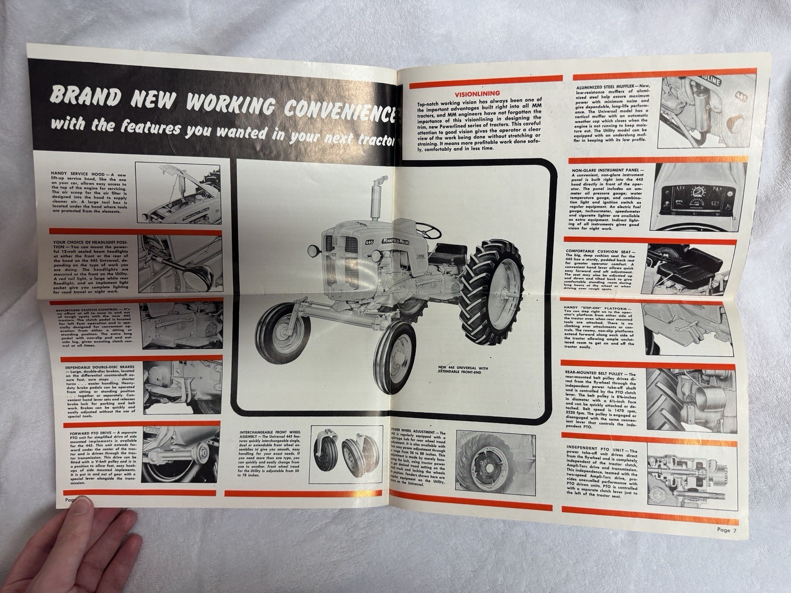 Minneapolis Moline MM 445 Tractor Advertising Sales Brochure Booklet