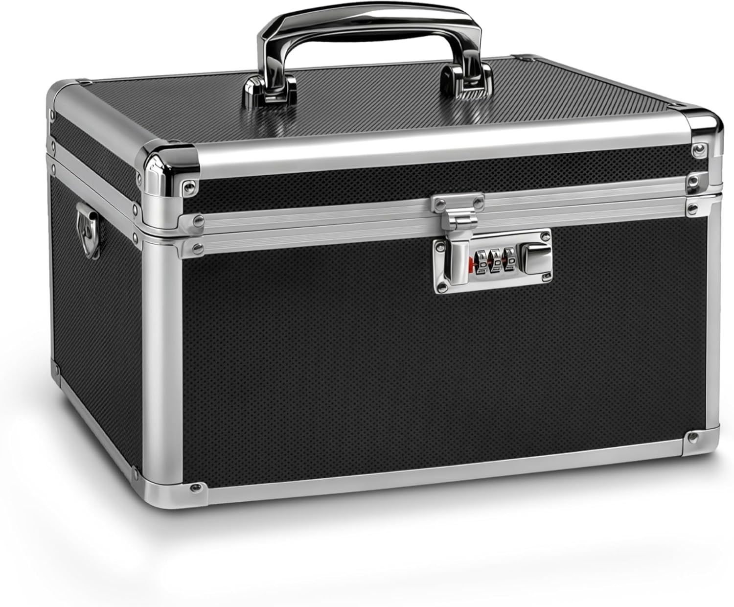 Lockable Cash Box with Key Metal Money Storage Organizer Coin Bill Case
