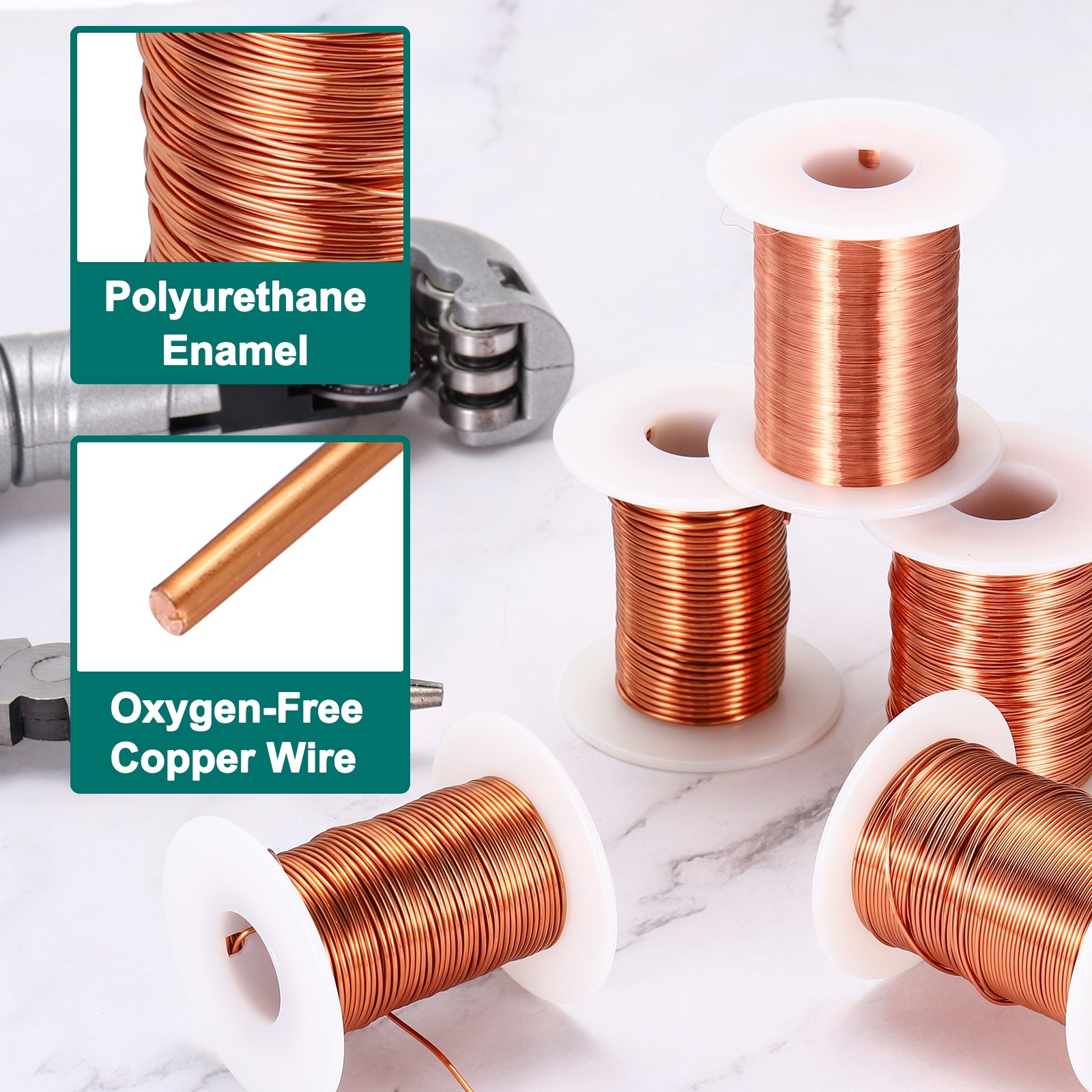 24 AWG Magnet Wire, 4 OZ/113.2g Enameled Copper Wire, 155C(311F)