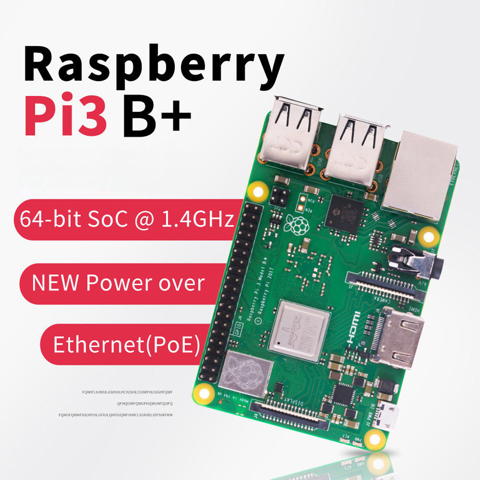 Raspberry Pi 3 Model B Plus 1.4GHz Quad Core 64Bit 1GB RAM (2018 Model) A3GU