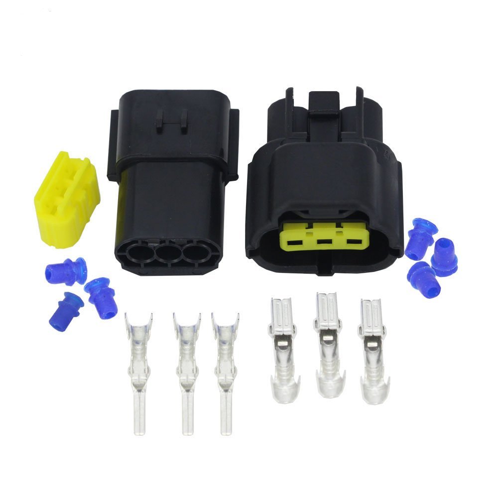 CAR MOTORCYCLE WATERPROOF 3 PIN ELECTRICAL 1.8MM AWG WIRE CONNECTOR PLUG
