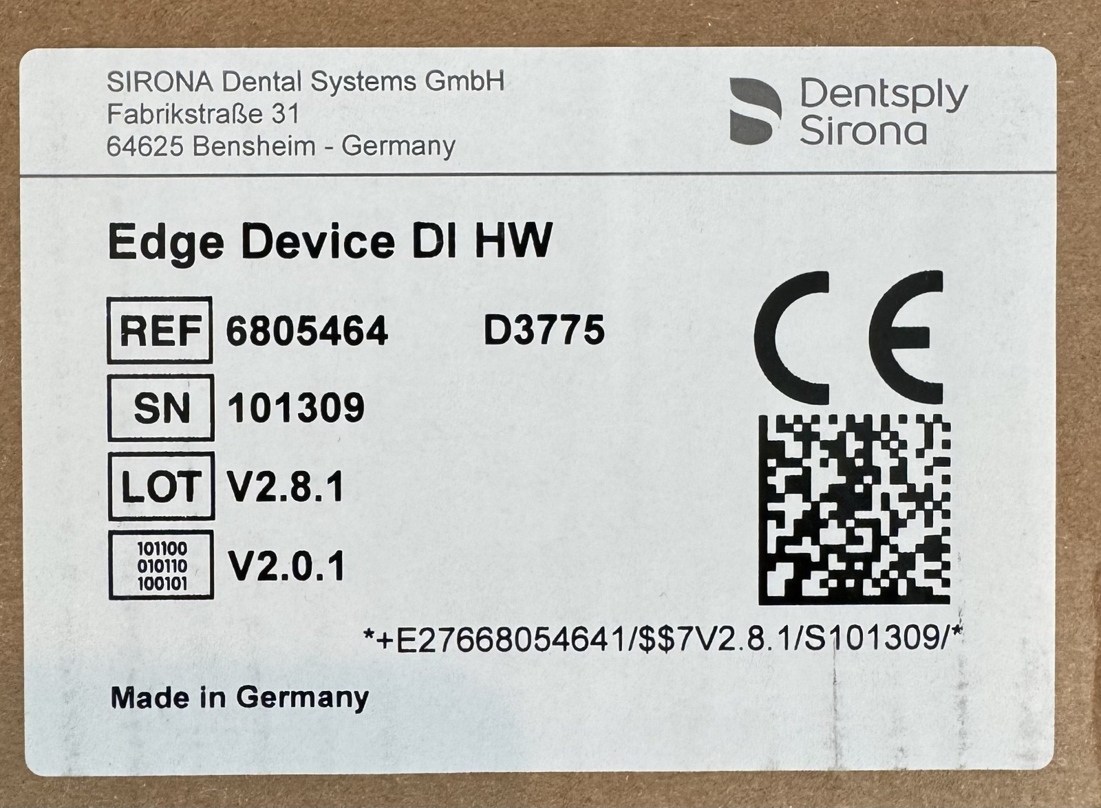 SIRONA Edge Device DI HE Dental CAD/CAM Computer Workstation 6805464 New In Box