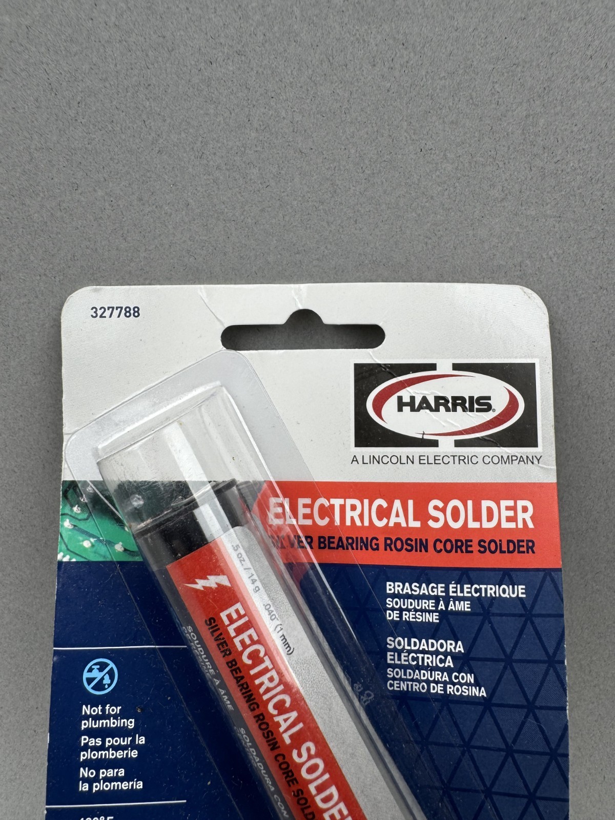 Harris Electrical Solder Silver Bearing Rosin Core Lead Free 0.5 oz .040″ 327788
