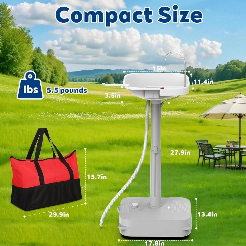 Electric Portable Sink Hand Wash Station – 18L Capacity with USB Port or Battery