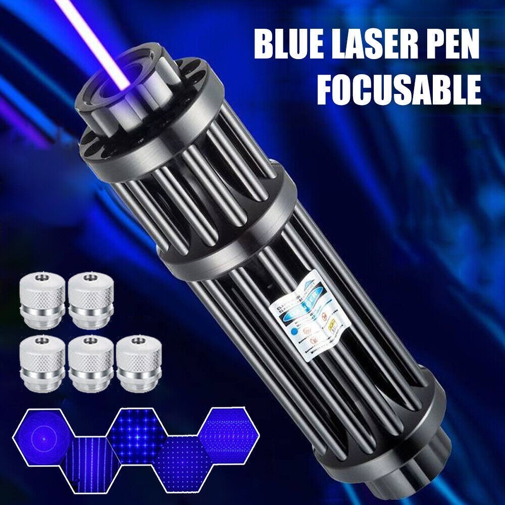 New 450nm Blue Laser Pointer Pen Visible Beam Light Zoom Focus Lazer US