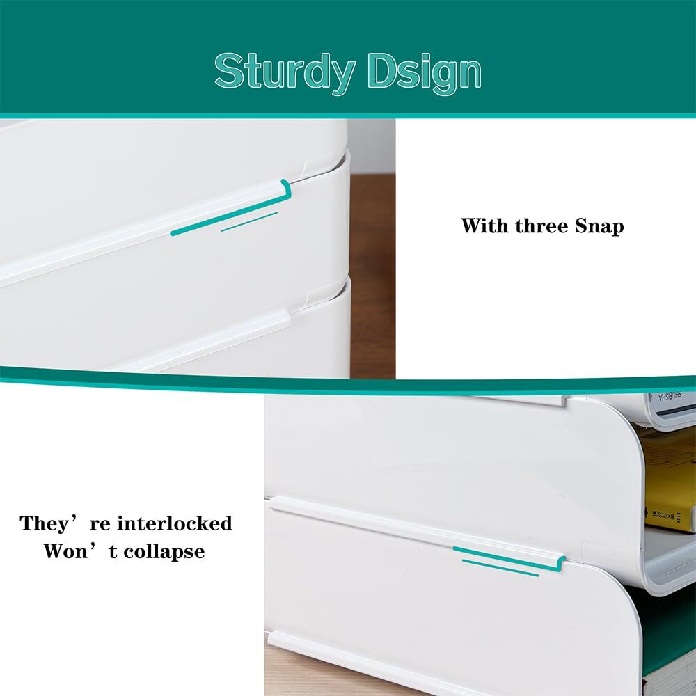 4pcs Pack Stackable Paper TraysLetter Tray OrganizerOffice Desktop OrganizerA…