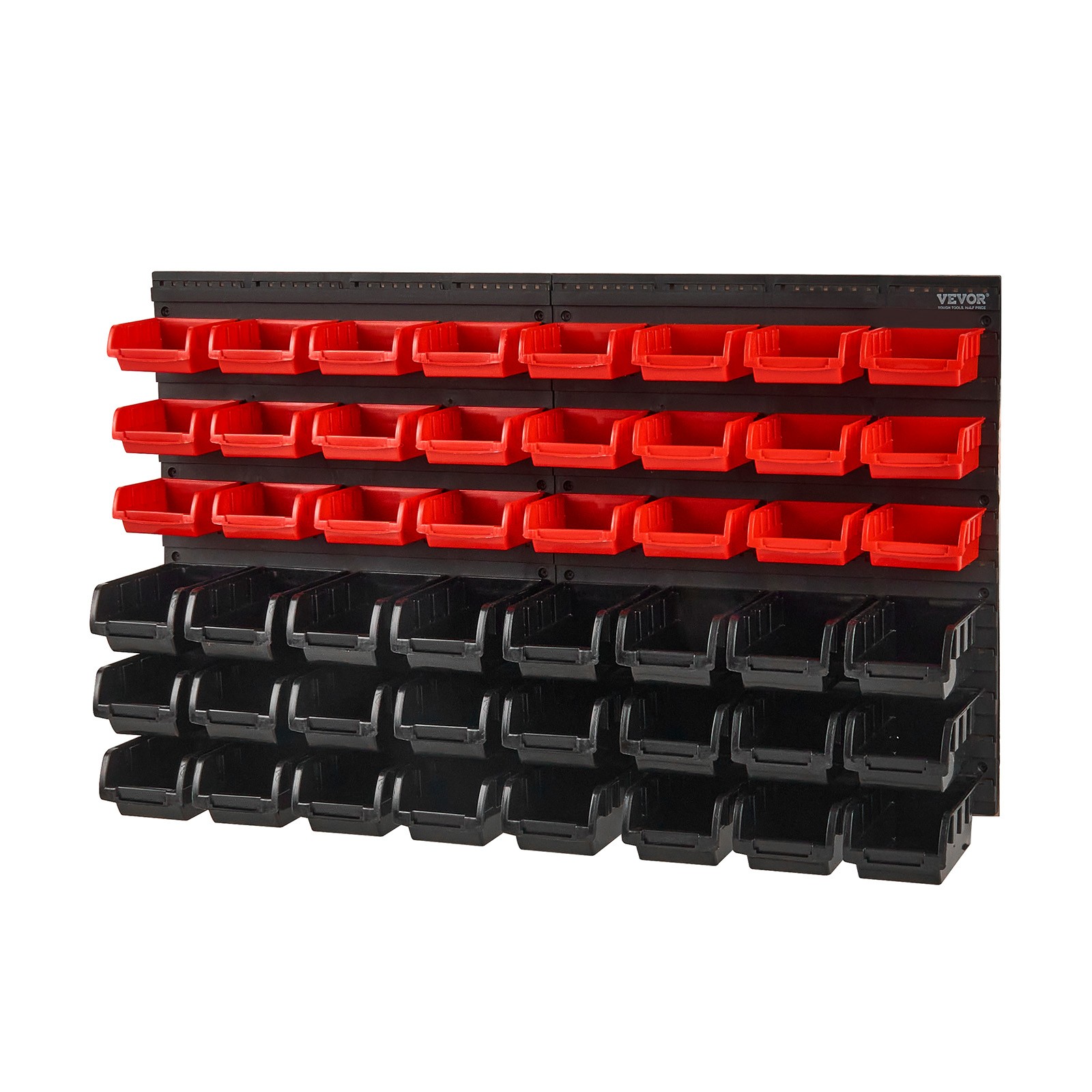 VEVOR Wall Mounted Storage Bins Small Parts Organizer Garage Tool Rack 48 Bins