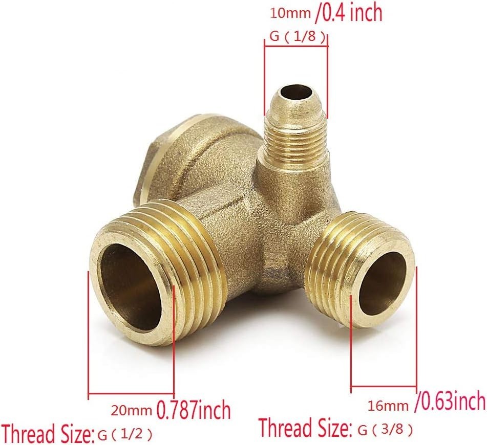 Corrosion-Resistant 3-Port Brass Check Valve – Ideal for Air Compression Systems
