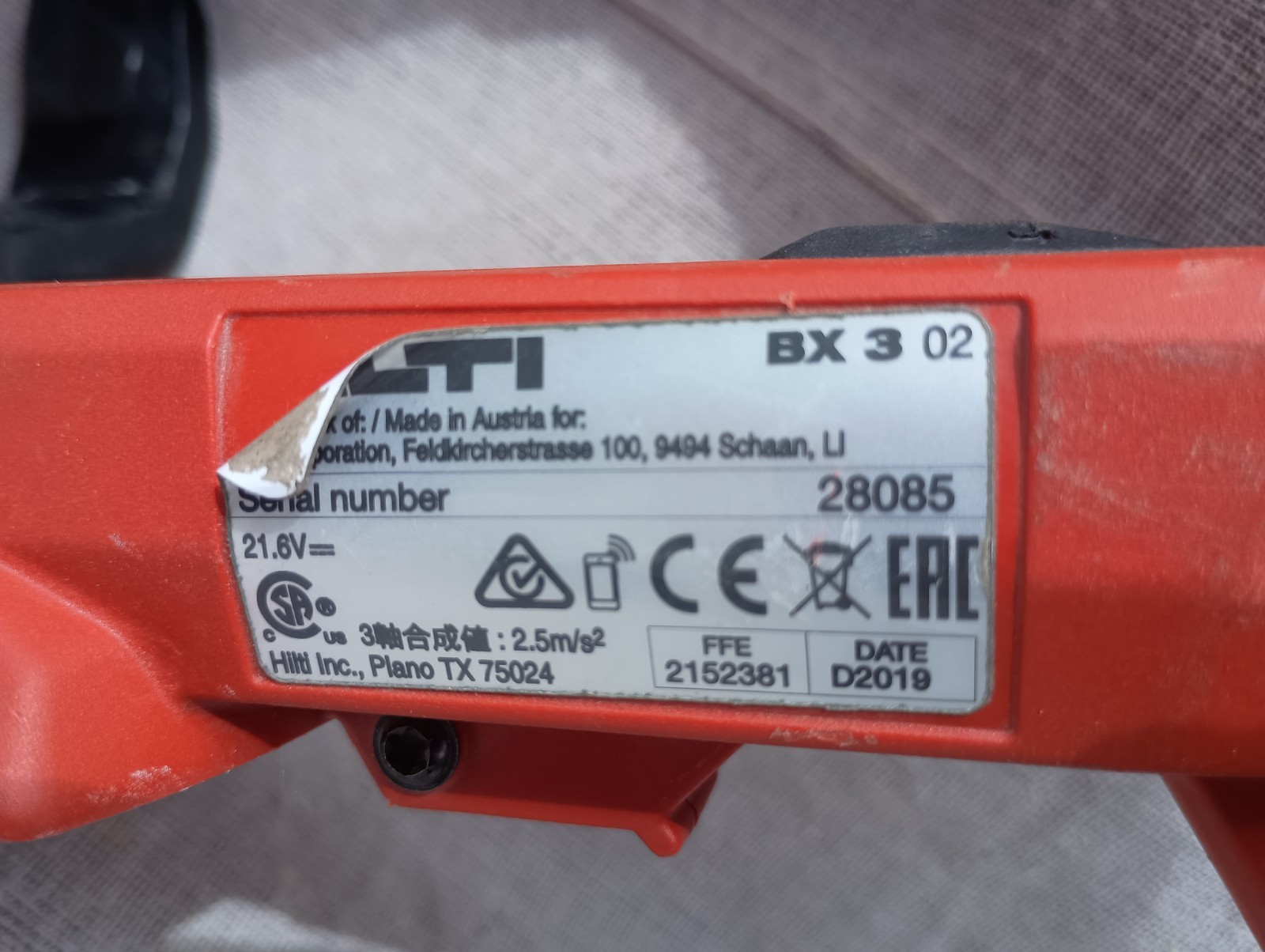 Hilti BX 3 02 BT 22V Cordless Fastening Tool Gun No Battery TESTED WORKS RT