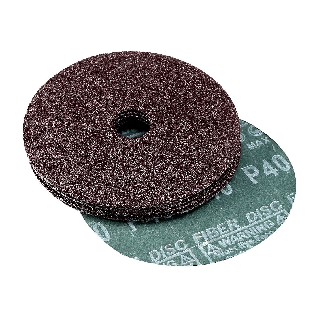 5-Inch x 7/8-Inch Aluminum Oxide Resin Fiber Discs Center Hole 40 Grit 10 Pcs