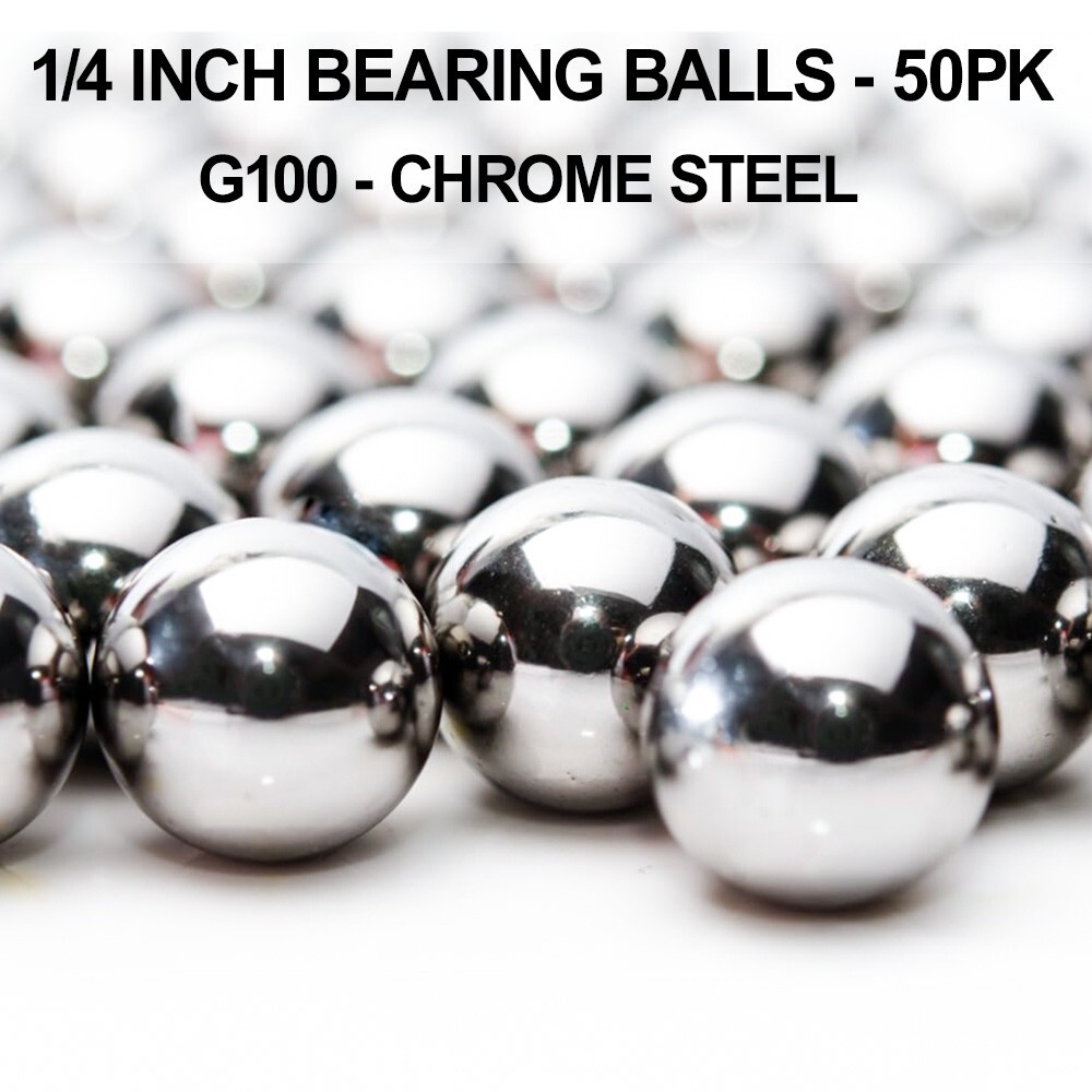 1/4 Inch Chrome Steel Bearing Balls – 50 pack – G100 – 52100 Chrome Steel