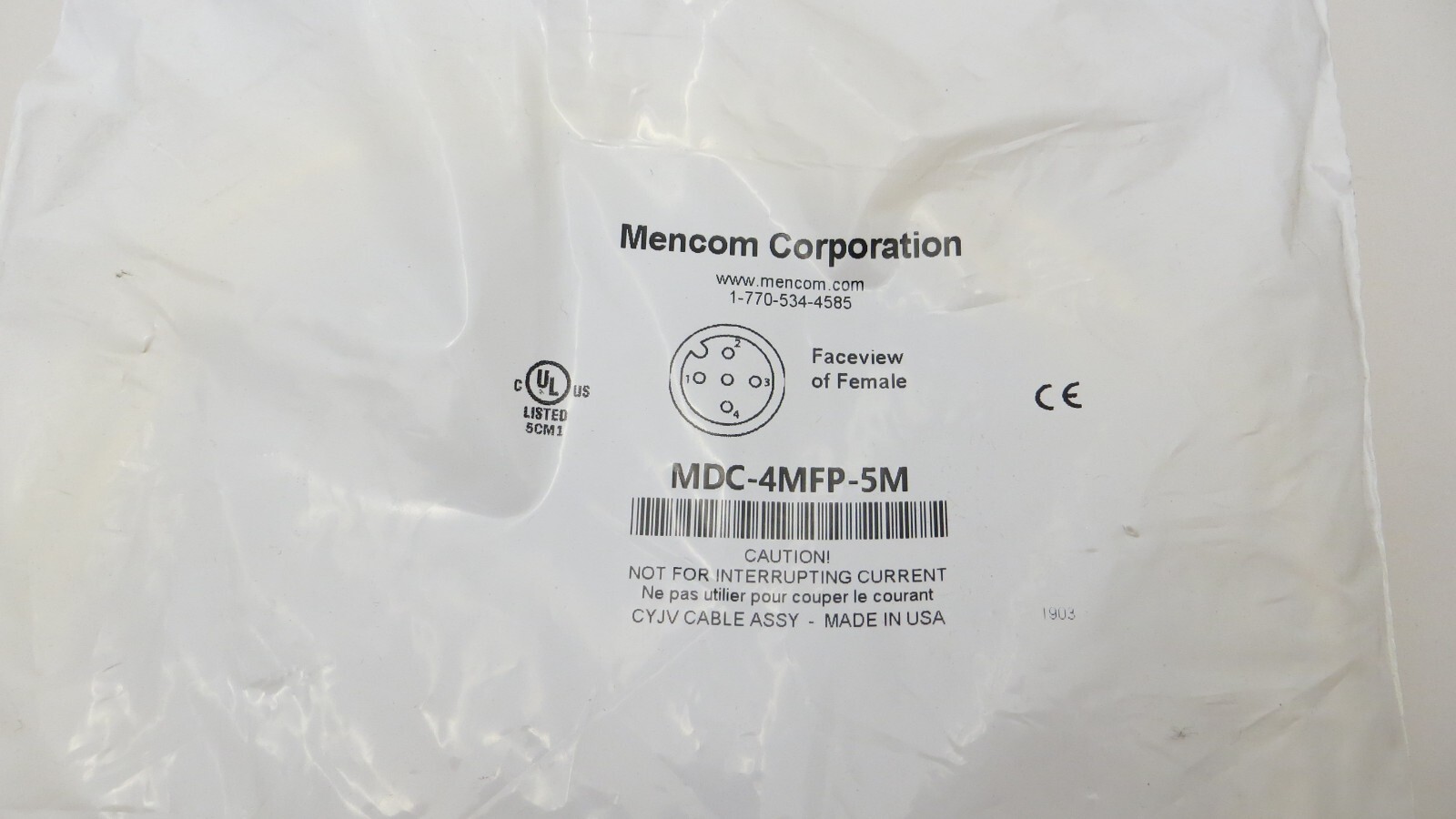 Mencom Corporation Sensors MDC-4MFP-5M Micro-DC Series