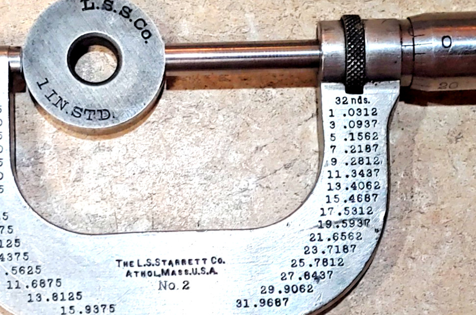 2- L.S. Starrett Micrometers No. 2 & 3, 0-1″ and 1″-2″ Wood box w/standard USA