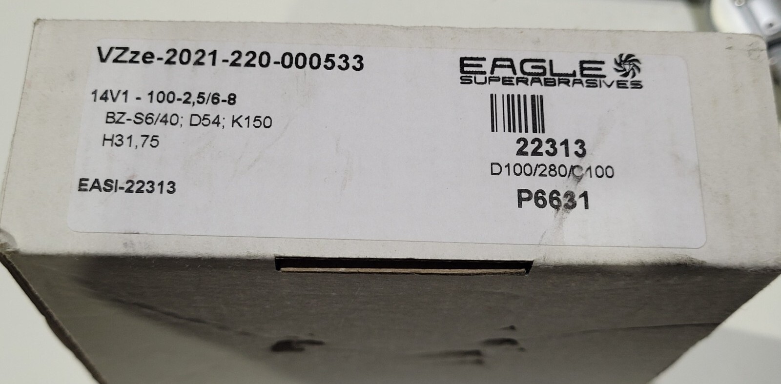 Eagle Superabrasives 4″ Diamond Wheel D100/280/C100 22313