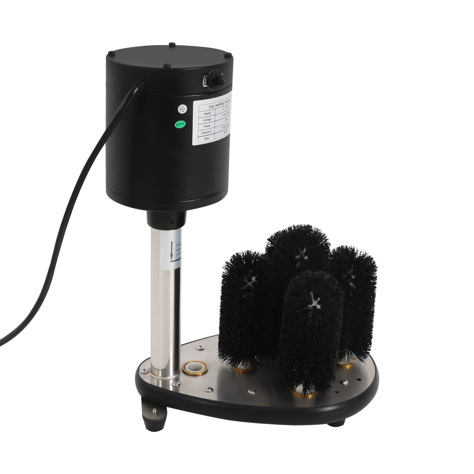 Electric Glass Washer 5-Brush Electric Commercial Wine Glass Cleaning Machine