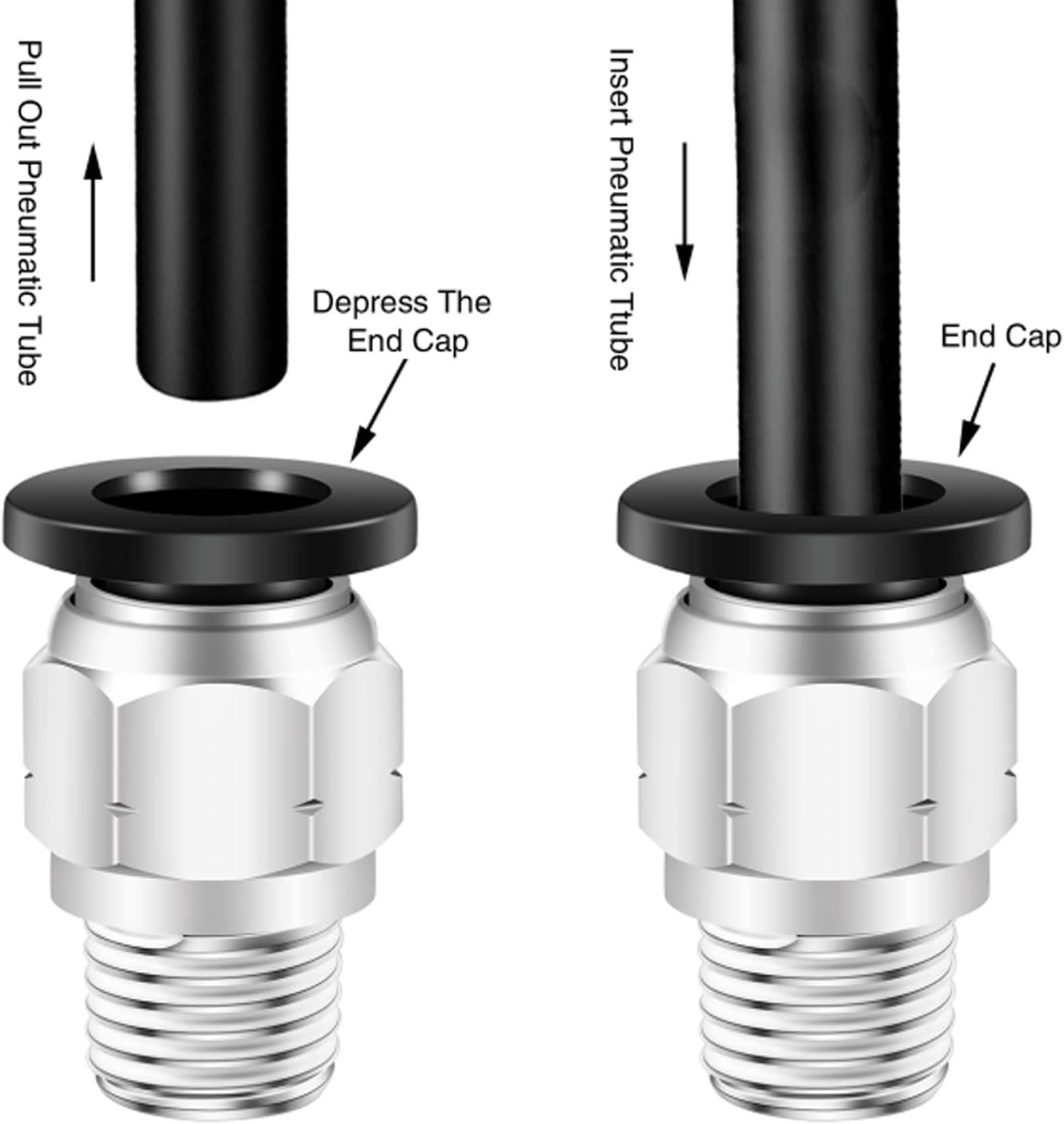 Reliable Push Lock Tube Fittings 1/4″ OD x 1/8″ NPT – Quick Connect System