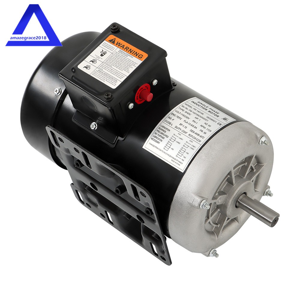 1 HP Farm Duty Single Phase Motor 1750RPM 115V/230V 56 Frame 13.6/6.8A