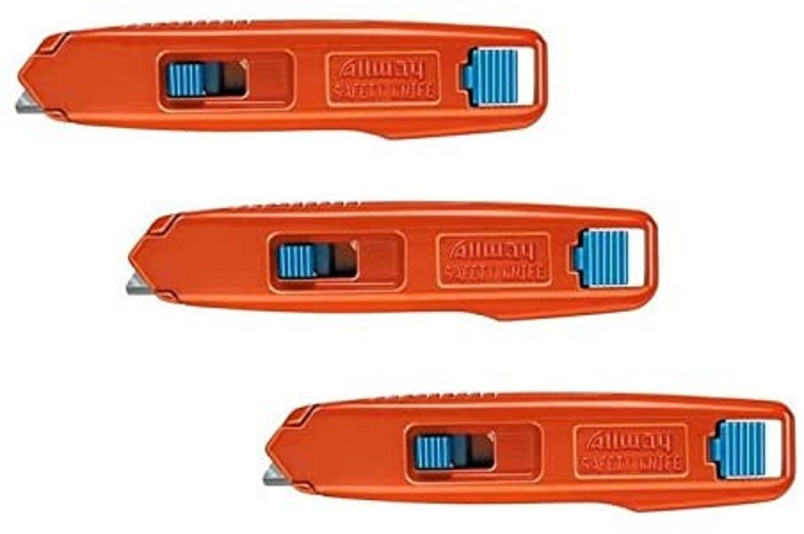 NEW 3 Allway Tools Aluminum Safety Box cutter Knive w/ 6 Blades SRK-B6 free s&h