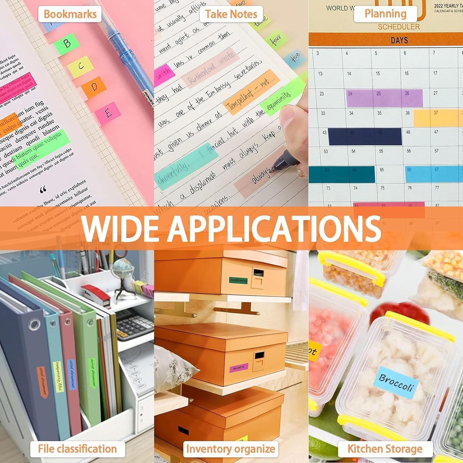 Sticky Tabs 300 Pc or 2400 pcs Book Tabs for Page Markers Transparent Annotation
