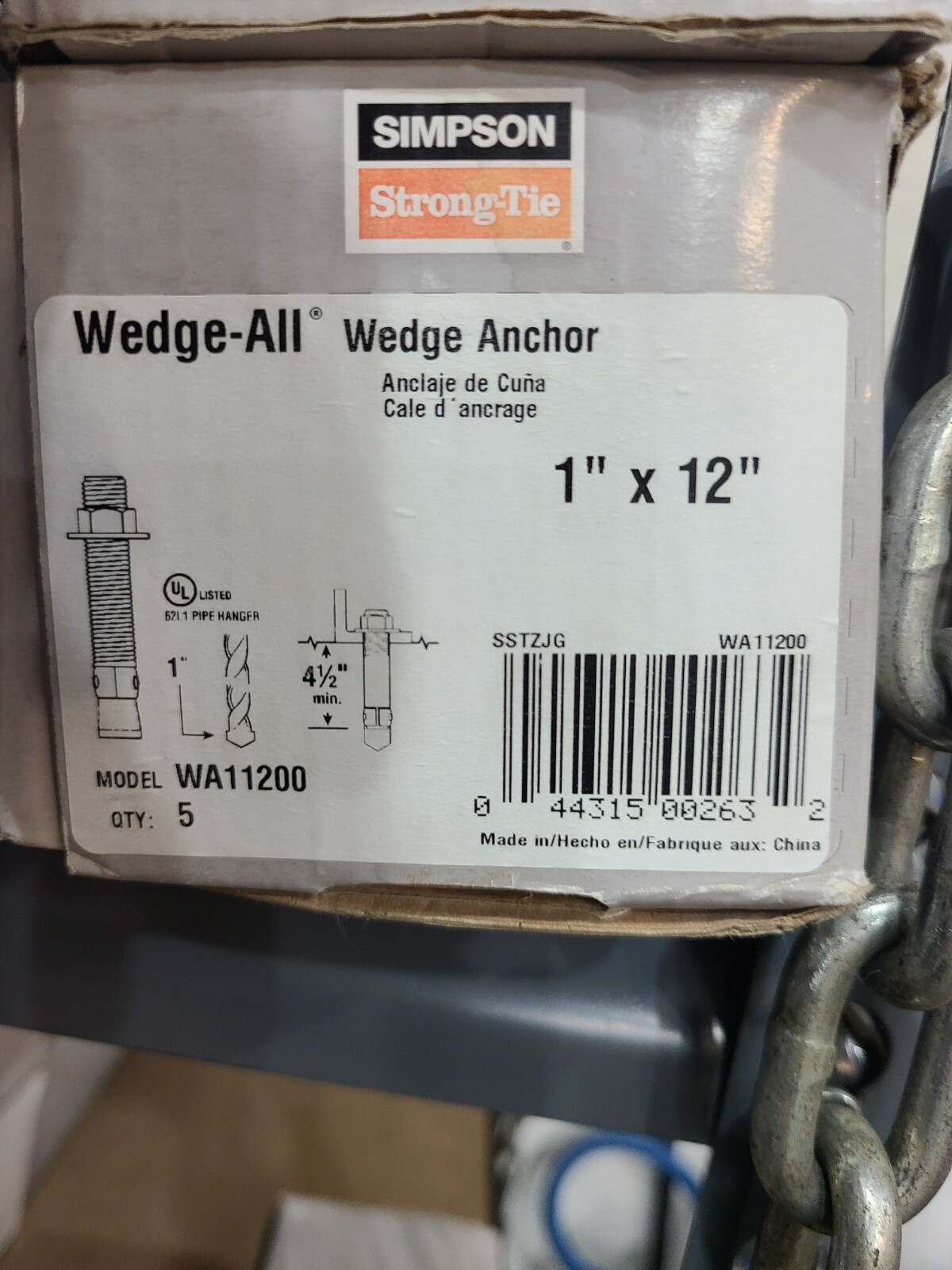 SIMPSON STRONG-TIE Wedge Anchors RedHead ~ BRAND NEW ~ FREE SHIPPING