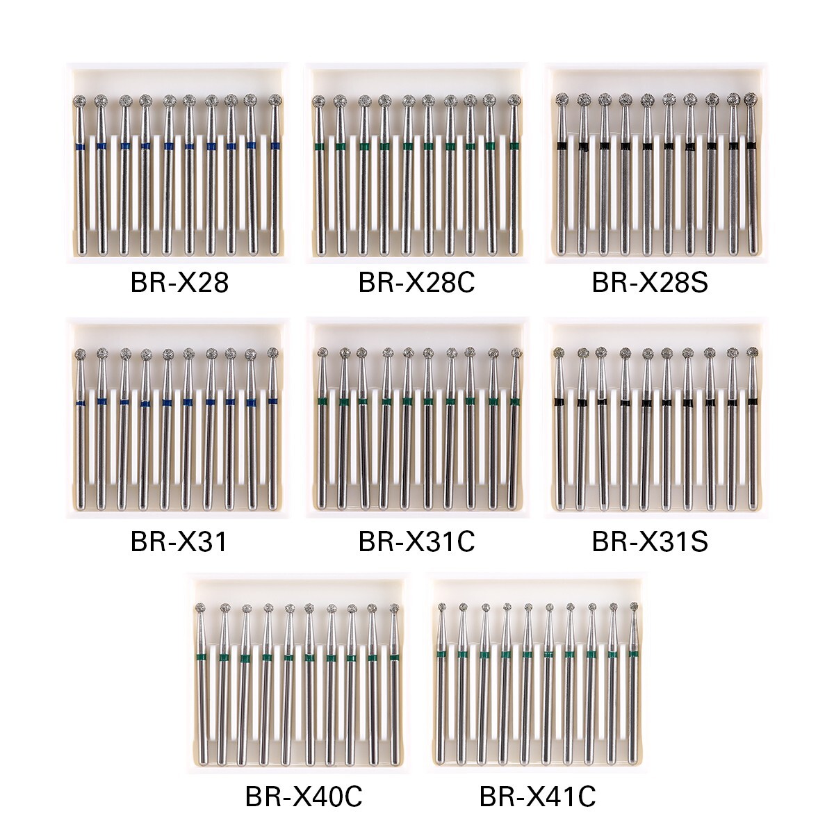 10 Boxes Mango de alta velocidad de diamante ultragrueso dental FG1.6mm 450,000