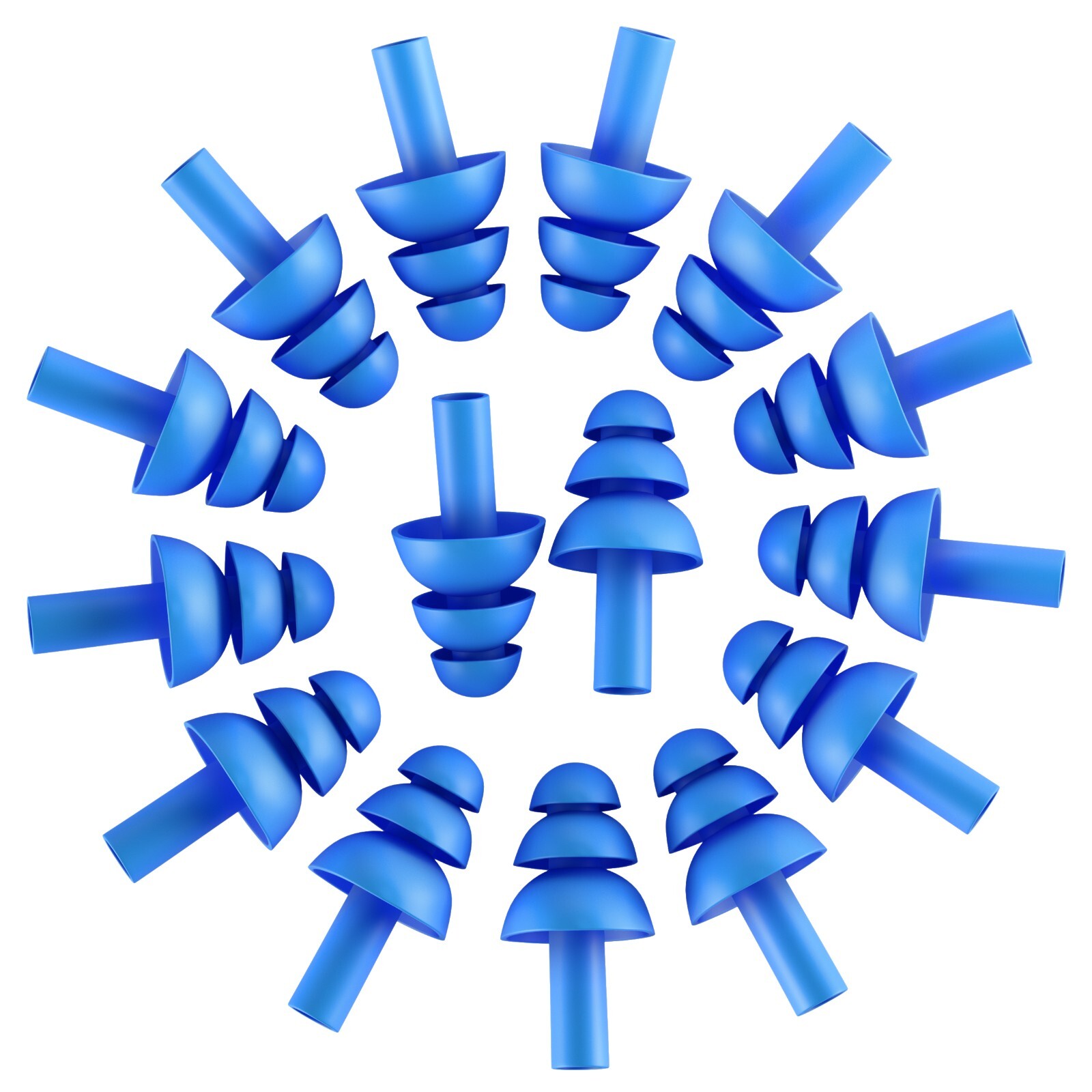 50Pcs Pairs Blue Silicone Earplugs Individually Wrapped Soft Ear Plugs