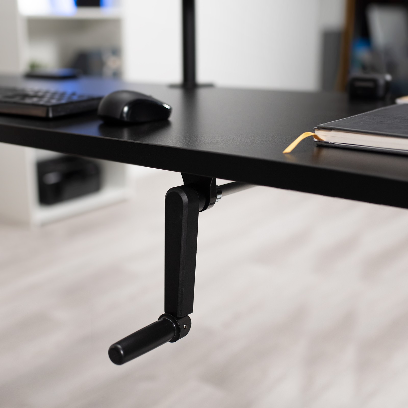 VIVO Manual 71” x 30” Stand Up Desk, Rustic Vintage Brown Table Top, Black Frame