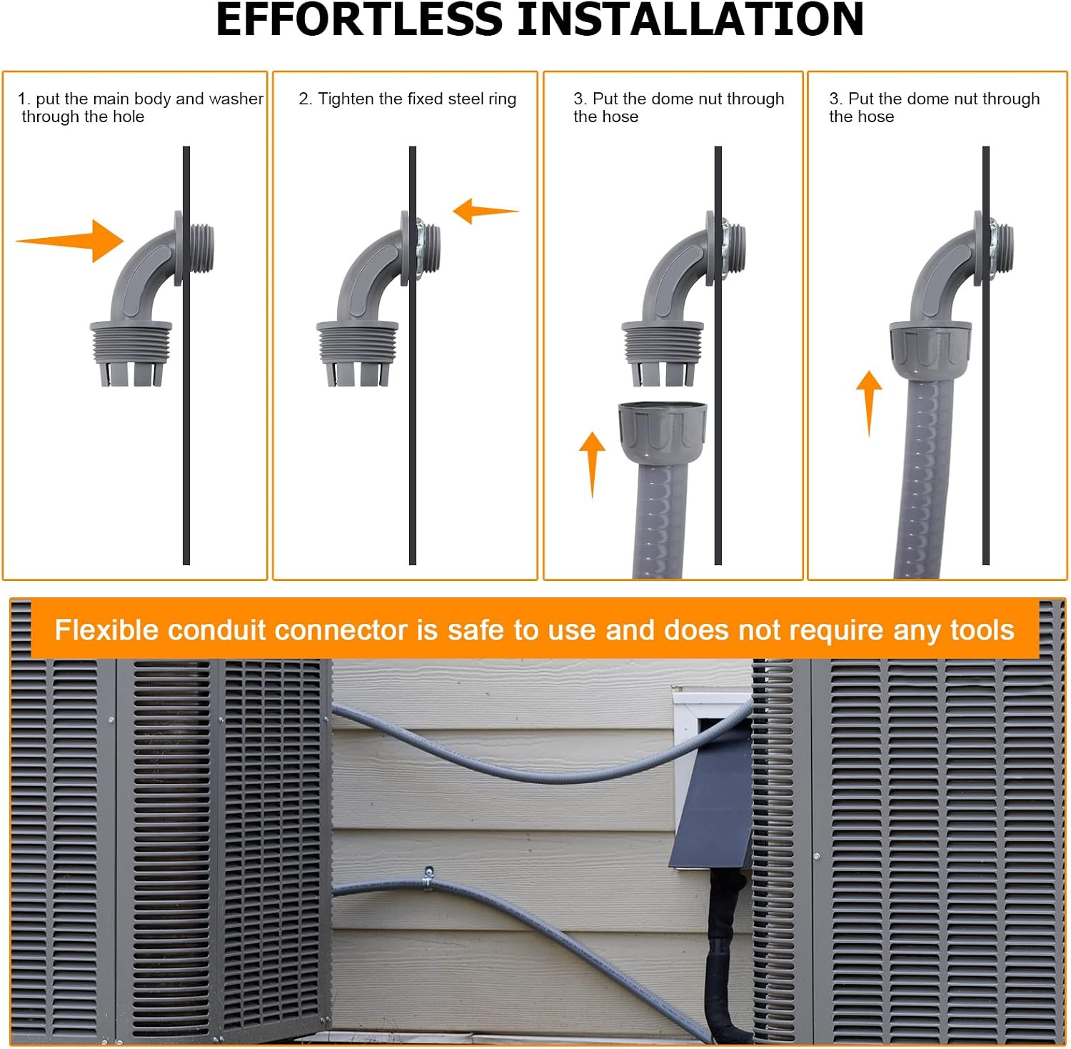 Liquid-Tight Conduit and Connector Kit,Flexible Non Metallic Liquid Tight Electr